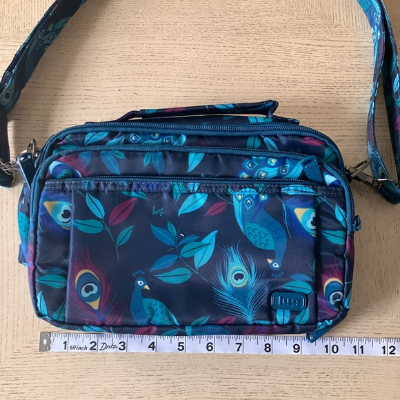 Lug Scoop Crossbody Bag Peacock Print | Travel - Every Day Use - Picture 14 of 14